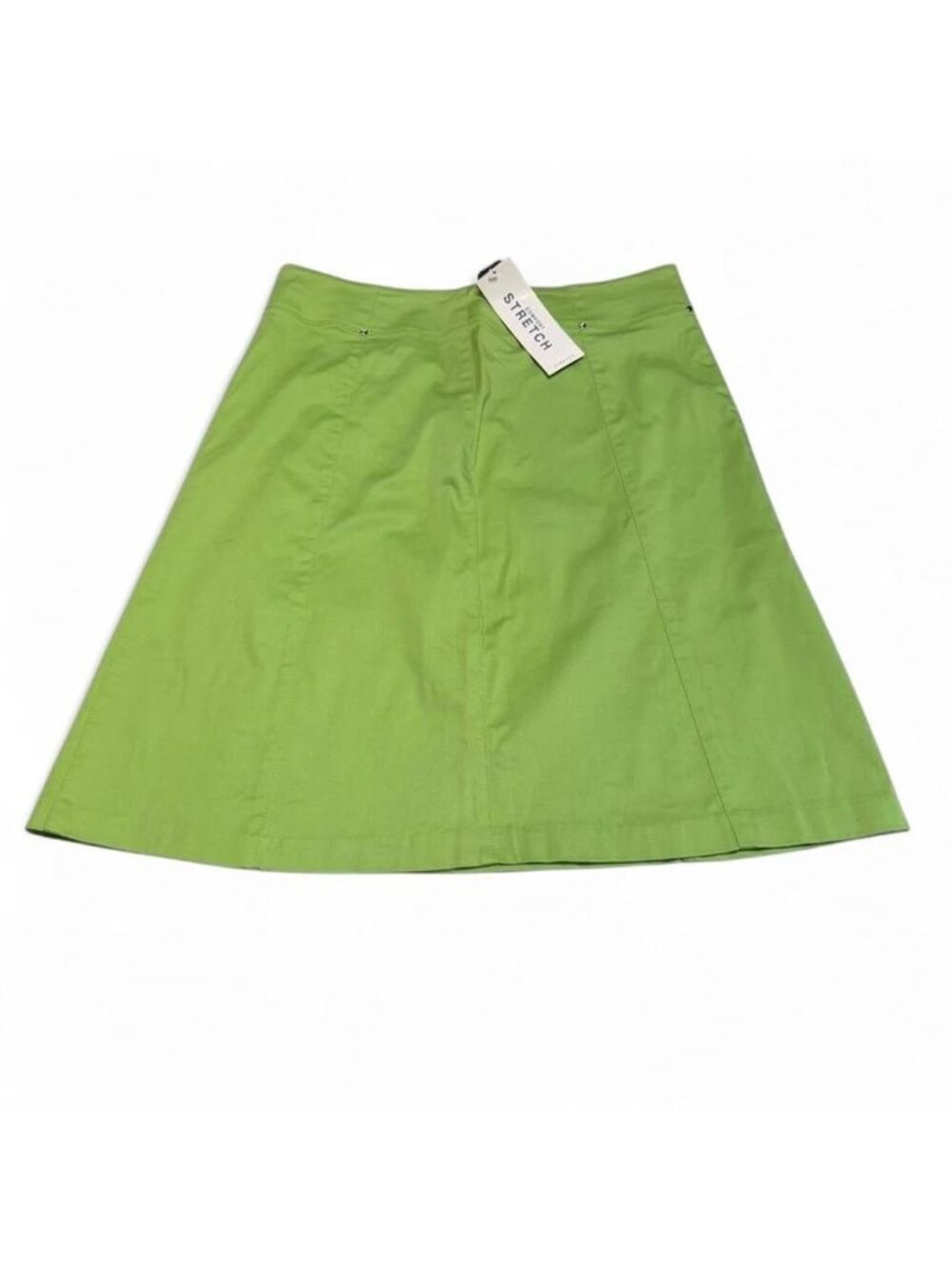 Beliza Neon Green A-Line Skirt Women's 10 Artsy Vibrant Colorful Summer Preppy